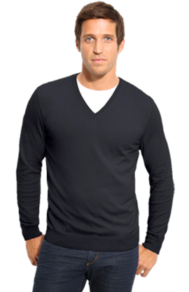 BOSS Black Cotton V-Neck Sweater