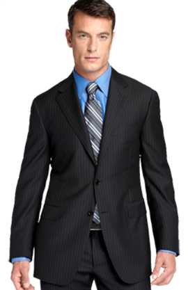 Canali Black Shadow Stripe Wool Suit