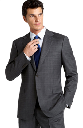Canali Charcoal Grid Wool Suit