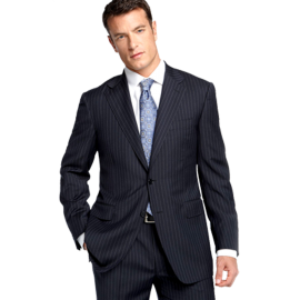 Canali Navy Pinstripe Wool Suit